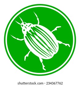 Bug button on white background. Vector illustration.