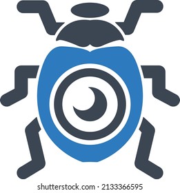 Bug with camera icon vector illustration 