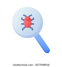 Bug Catcher Malware Virus Scan Searching Single Isolated Icon With Smooth Style