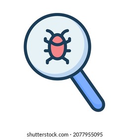 Bug Catcher Malware Virus Scan Searching Single Isolated Icon With Filled Line Style