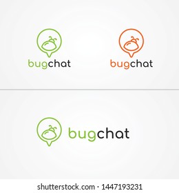 Bug chat logo template for company or personal