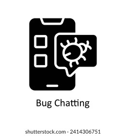 Bug Chatting  Vector  Solid icon Style illustration. EPS 10 File