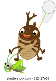 The bug collecting of the beetle.