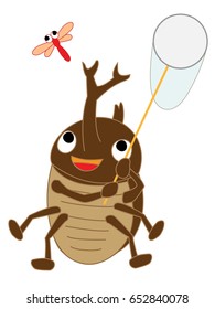 The bug collecting of the beetle.