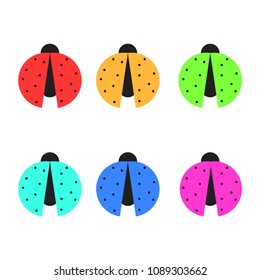 bug colorfull vector template design icon