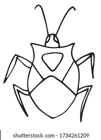 Bug coloring page, for kids, outline vector picture
