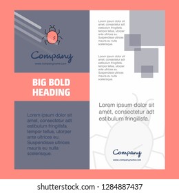 Bug  Company Brochure Title Page Design. Company profile, annual report, presentations, leaflet Vector Background