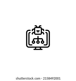 Bug computer hack trojan Outline Icon, Logo, and illustration Vector