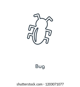 Bug concept line icon. Linear Bug concept outline symbol design. This simple element illustration can be used for web and mobile UI/UX.