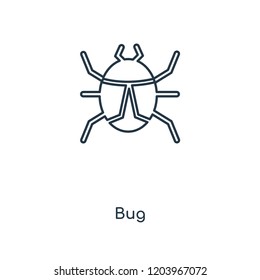 Bug concept line icon. Linear Bug concept outline symbol design. This simple element illustration can be used for web and mobile UI/UX.