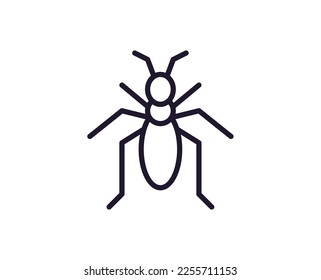 Bug concept. Single premium editable stroke pictogram perfect for logos, mobile apps, online shops and web sites. Vector symbol isolated on white background. 