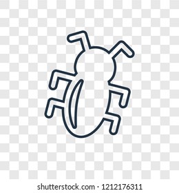 Bug concept vector linear icon isolated on transparent background, Bug concept transparency concept in outline style