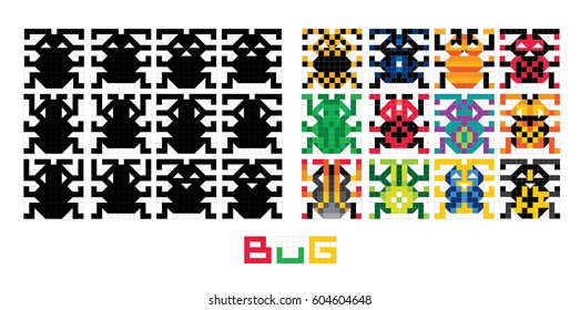 bug dance scalable icon designed on a grid system