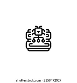 Bug database data spam hack cyber crime Outline Icon, Logo, and illustration Vector