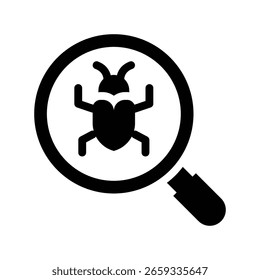 bug detector glyph icon illustration vector graphic. Simple element illustration vector graphic, suitable for app, websites, and presentations isolated on white background
