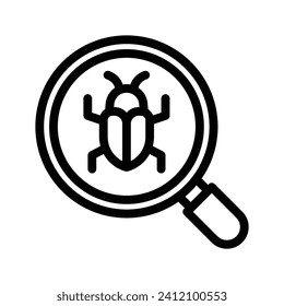 bug detector line icon illustration vector graphic. Simple element illustration vector graphic, suitable for app, websites, and presentations isolated on white background