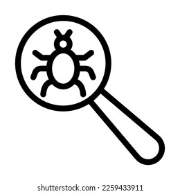 Bug Detector Vector Line Icon Design