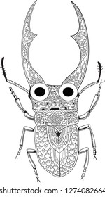 The bug doodle line arts. Hand drawn vector illustration. For coloring pattern, insect illustration. children books illustration, background wallpaper, tattoo design, symbol design,cartoon character.