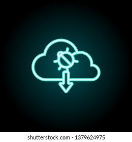 bug download from cloud neon icon. Elements of Virus, antivirus set. Simple icon for websites, web design, mobile app, info graphics