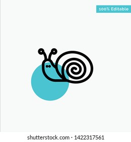 Bug, Easter, Snail, Spring turquoise highlight circle point Vector icon