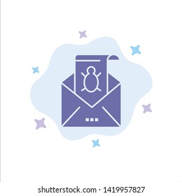 Bug, Emails, Email, Malware, Spam, Threat, Virus Blue Icon on Abstract Cloud Background