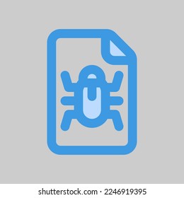 Bug-Datei-Symbol im blauen Stil, verwenden für Website-Mobile-App-Präsentation