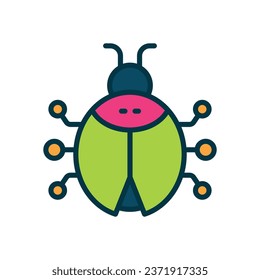 bug filled color icon. vector icon for your website, mobile, presentation, and logo design.