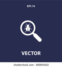 bug find icon. vector eps10 icon
