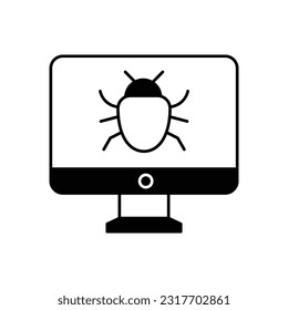 Bug Finder  Glyph Vector Icon that can easily edit or modify 

