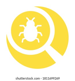 
Bug finder white glyph with color background vector icon which can easily modify or edit
