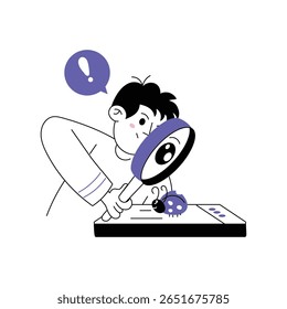 Descoberta de Erro - Ilustração de Vetor. Arquivo EPS 10 