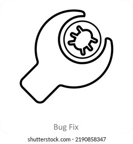 Bug Fix And Antivirus Icon Concept