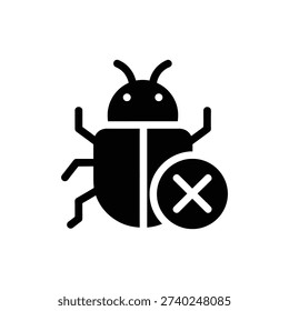 Bug Fix Beetle with Prohibition Symbol Icon