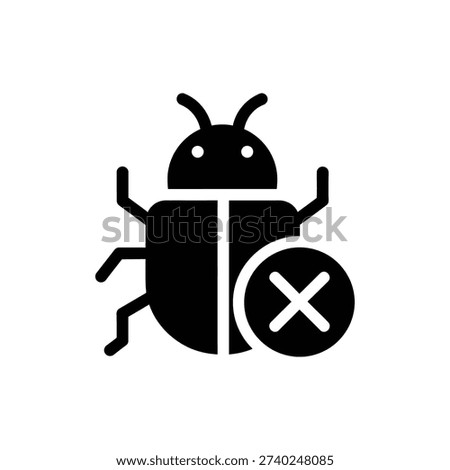 Bug Fix Beetle with Prohibition Symbol Icon