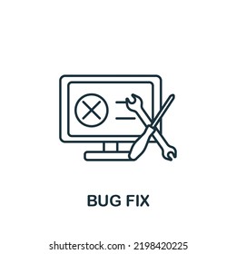 Bug Fix icon. Monochrome simple Web Design icon for templates, web design and infographics