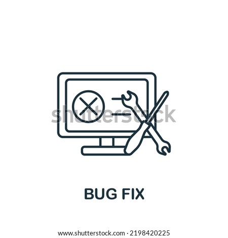 Bug Fix icon. Monochrome simple Web Design icon for templates, web design and infographics