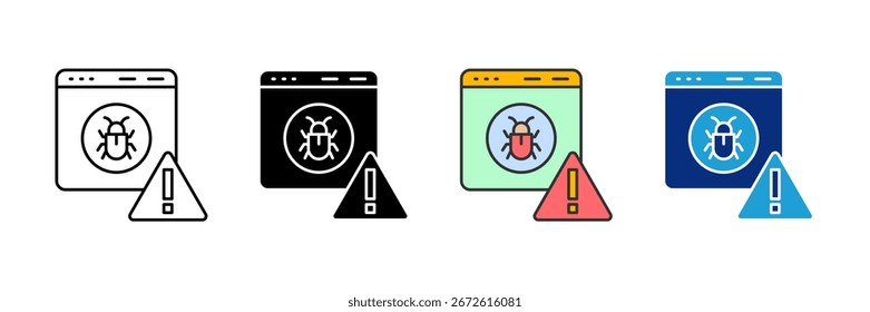 Ícone de correção de erro define coleção de vários estilos