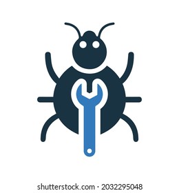 Bug, Fix Icon. Simple Editable Vector Illustration.