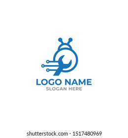 Bug Fix logo design template full vector EPS 10
