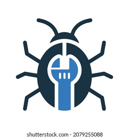 Bug, fix, repair icon. Simple editable vector illustration.