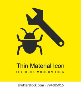 Bug fixing bright yellow material minimal icon or logo design