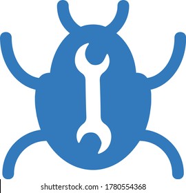 Bug Fixing icon / blue color