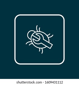 Bug fixing icon line symbol. Premium quality isolated antivirus element in trendy style.