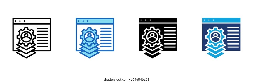 Ícone de correção de bugs - Ilustração de vetor de vários estilos