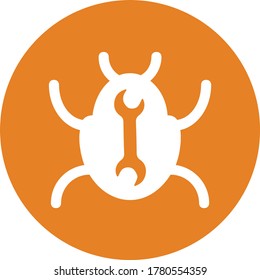 Bug Fixing icon / orange vector