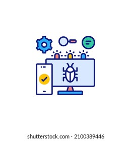 bug fixing icon in vector. logotype