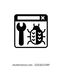 Bug Fixing icon in vector. Logotype