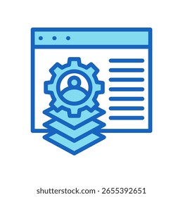 Ícone de correção de errosIlustração do vetor de cor azul