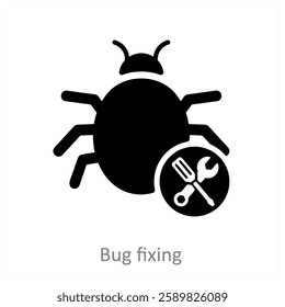 Bug Fixing and repair icon concept