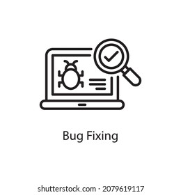 Bug Fixing vector outline Icon Design illustration. Web And Mobile Application Symbol on White background EPS 10 File